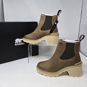 Sorel Womens Size 7 Hi Line Heel Chelsea Boot Umber Ceramic Tan Brown Ankle